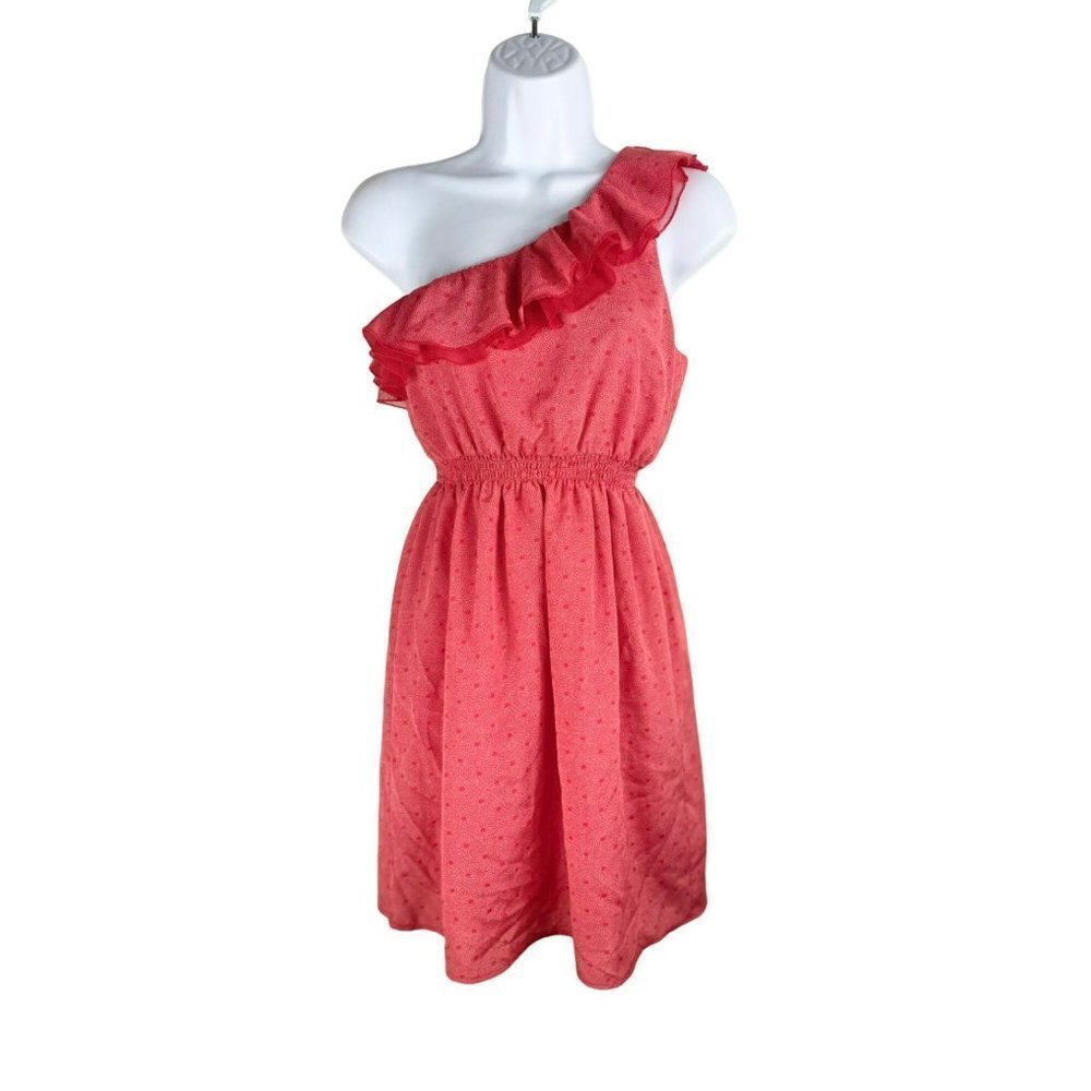 I Love H81 One Shoulder Red Coral Dress Size 6